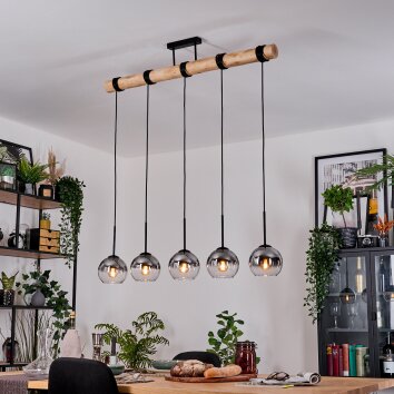 Koyoto Hanglamp, Kogellampje, Hanglamp Natuurlijke kleuren, Zwart, 5-lichts Koyoto Hanglamp, Kogellampje, Hanglamp Natuurlijke kleuren, Zwart, 5-lichts