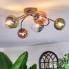 Chehalis Plafondlamp, Kogellampje Blauw, Groen, Duidelijk, Koperkleurig, 6-lichts