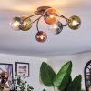 Chehalis Plafondlamp, Kogellampje Blauw, Groen, Duidelijk, Koperkleurig, 6-lichts