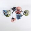 Chehalis Plafondlamp, Kogellampje Blauw, Groen, Duidelijk, Koperkleurig, 6-lichts