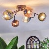 Chehalis Plafondlamp, Kogellampje Blauw, Groen, Duidelijk, Koperkleurig, 6-lichts