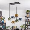 Koyoto Hanglamp, Kogellampje, Hanglamp Blauw, Goud, Groen, Duidelijk, 6-lichts