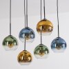 Koyoto Hanglamp, Kogellampje, Hanglamp Blauw, Goud, Groen, Duidelijk, 6-lichts