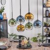 Koyoto Hanglamp, Kogellampje, Hanglamp Blauw, Goud, Groen, Duidelijk, 6-lichts