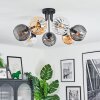 Koyoto Plafondlamp, Kogellampje Amber, Duidelijk, Rookkleurig, 7-lichts