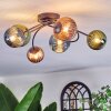 Chehalis Plafondlamp, Kogellampje Blauw, Groen, Koperkleurig, 6-lichts