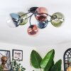 Chehalis Plafondlamp, Kogellampje 56 cm Blauw, Groen, Duidelijk, Koperkleurig, 6-lichts
