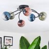 Chehalis Plafondlamp, Kogellampje 56 cm Blauw, Groen, Duidelijk, Koperkleurig, 6-lichts