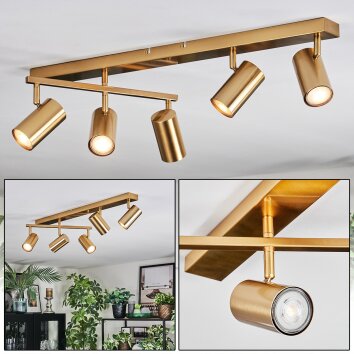 Javel Plafondlamp, Plafondspot Goud, 5-lichts