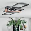 Macos Plafondlamp LED Chroom, houtlook, Zwart, 1-licht