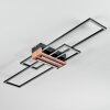 Macos Plafondlamp LED Chroom, houtlook, Zwart, 1-licht