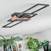 Macos Plafondlamp LED Chroom, houtlook, Zwart, 1-licht