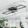 Hyacinthe Plafondlamp, Plafondventilator met verlichting LED Chroom, Zwart, 1-licht, Afstandsbediening