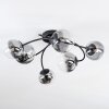 Chehalis Plafondlamp, Kogellampje 58 cm Duidelijk, Rookkleurig, 6-lichts
