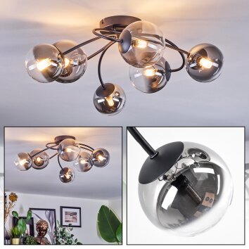 Chehalis Plafondlamp, Kogellampje 58 cm Duidelijk, Rookkleurig, 6-lichts