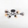 Chehalis Plafondlamp, Kogellampje 51 cm Amber, Rookkleurig, 6-lichts