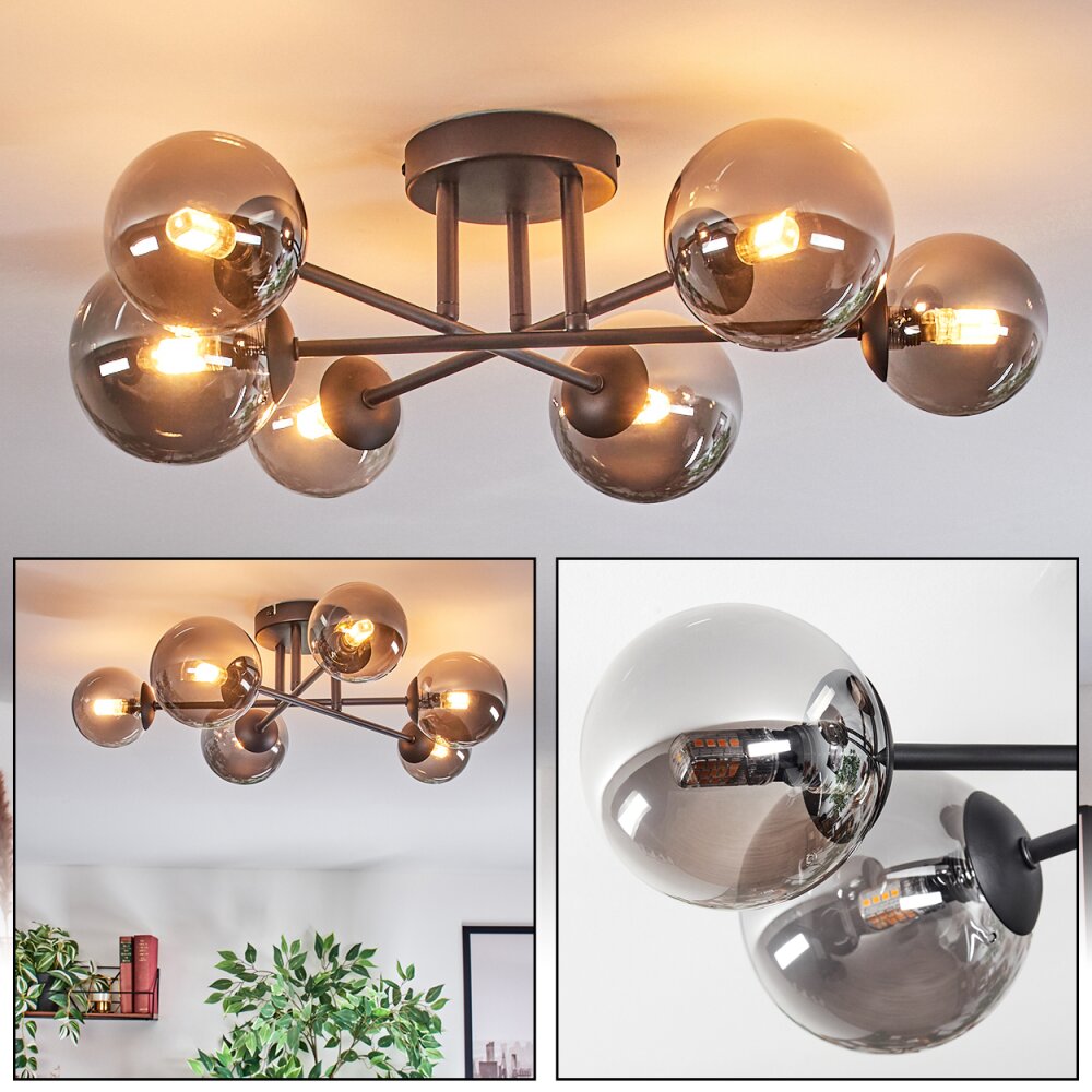 Chehalis Plafondlamp, Kogellampje 18 cm Rookkleurig, 6-lichts main product photo