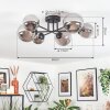 Chehalis Plafondlamp, Kogellampje 20 cm Rookkleurig, 6-lichts