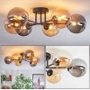 Chehalis Plafondlamp, Kogellampje 62 cm Amber, Rookkleurig, 6-lichts