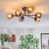 Chehalis Plafondlamp, Kogellampje 55 cm Amber, Rookkleurig, 6-lichts