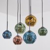 Ripoll Hanglamp, Kogellampje, Hanglamp Blauw, Goud, Groen, Koperkleurig, 6-lichts