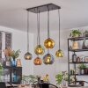 Ripoll Hanglamp, Kogellampje, Hanglamp Blauw, Goud, Groen, Koperkleurig, 6-lichts