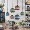 Koyoto Hanglamp, Kogellampje, Hanglamp Blauw, Groen, Koperkleurig, 6-lichts