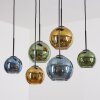Koyoto Hanglamp, Kogellampje, Hanglamp Blauw, Goud, Groen, 6-lichts Koyoto Hanglamp, Kogellampje, Hanglamp Blauw, Goud, Groen, 6-lichts