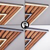 Meron Plafondlamp LED houtlook, Zwart, 1-licht
