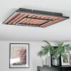 Meron Plafondlamp LED houtlook, Zwart, 1-licht
