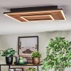 Meron Plafondlamp LED houtlook, Zwart, 1-licht
