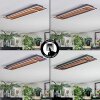 Meron Plafondlamp LED houtlook, Zwart, 1-licht