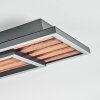 Meron Plafondlamp LED houtlook, Zwart, 1-licht