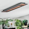 Meron Plafondlamp LED houtlook, Zwart, 1-licht