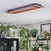 Meron Plafondlamp LED houtlook, Zwart, 1-licht