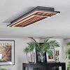 Meron Plafondlamp LED houtlook, Zwart, 1-licht