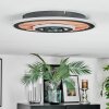 Meron Plafondlamp LED houtlook, Zwart, 1-licht