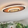 Meron Plafondlamp LED houtlook, Zwart, 1-licht