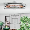 Meron Plafondlamp LED houtlook, Zwart, 1-licht