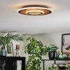 Meron Plafondlamp LED houtlook, Zwart, 1-licht