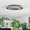 Meron Plafondlamp LED houtlook, Zwart, 1-licht