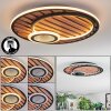 Meron Plafondlamp LED houtlook, Zwart, 1-licht