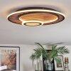 Meron Plafondlamp LED houtlook, Zwart, 1-licht