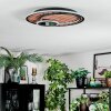 Meron Plafondlamp LED houtlook, Zwart, 1-licht