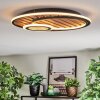 Meron Plafondlamp LED houtlook, Zwart, 1-licht
