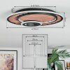 Meron Plafondlamp LED houtlook, Zwart, 1-licht