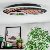 Meron Plafondlamp LED houtlook, Zwart, 1-licht