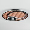 Meron Plafondlamp LED houtlook, Zwart, 1-licht