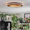 Meron Plafondlamp LED houtlook, Zwart, 1-licht