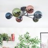 Chehalis Plafondlamp, Kogellampje Blauw, Groen, Koperkleurig, 6-lichts